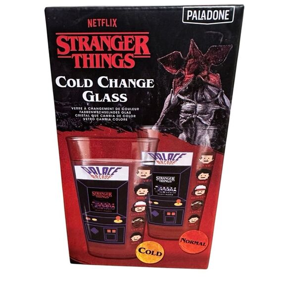 Paladone Netflix Stranger Things Arcade Colour Change Glass Multi 450ml NEW - Picture 1 of 6